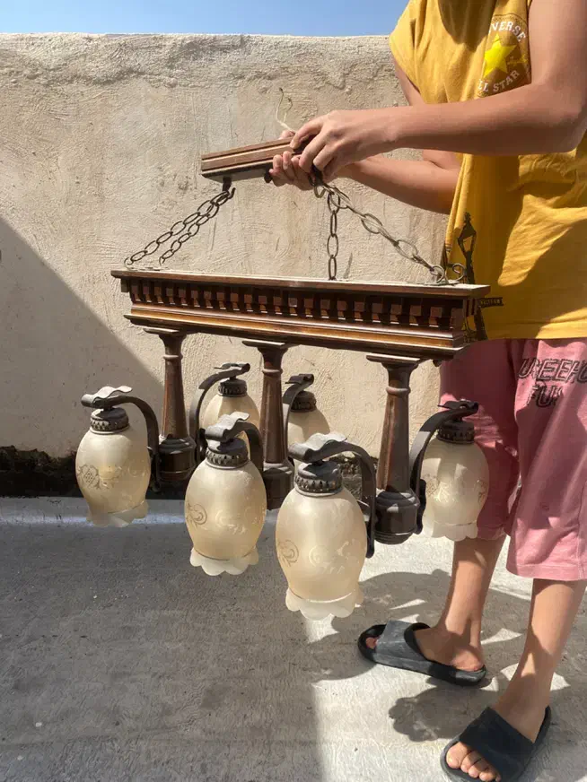 لوستر چوبی|لوستر و چراغ آویز|تهران, آذری|دیوار