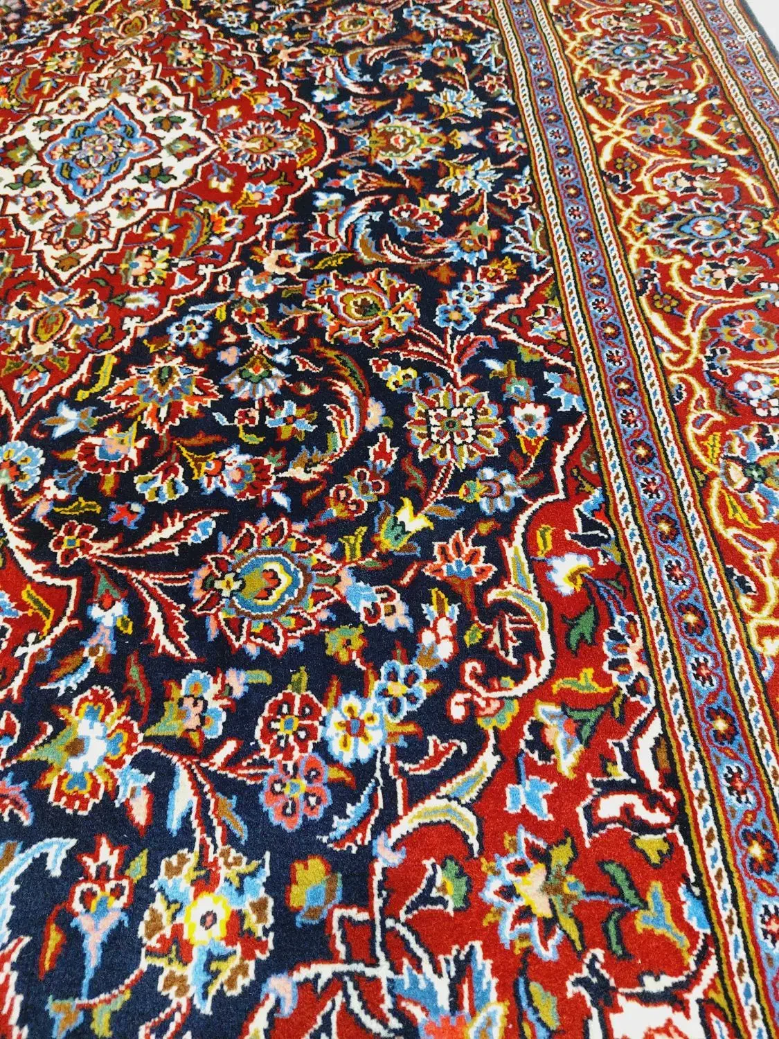 جفت قالیچه دستباف کرک کاشان سرمه ای ،حراج شد|فرش|تهران, بازار|دیوار