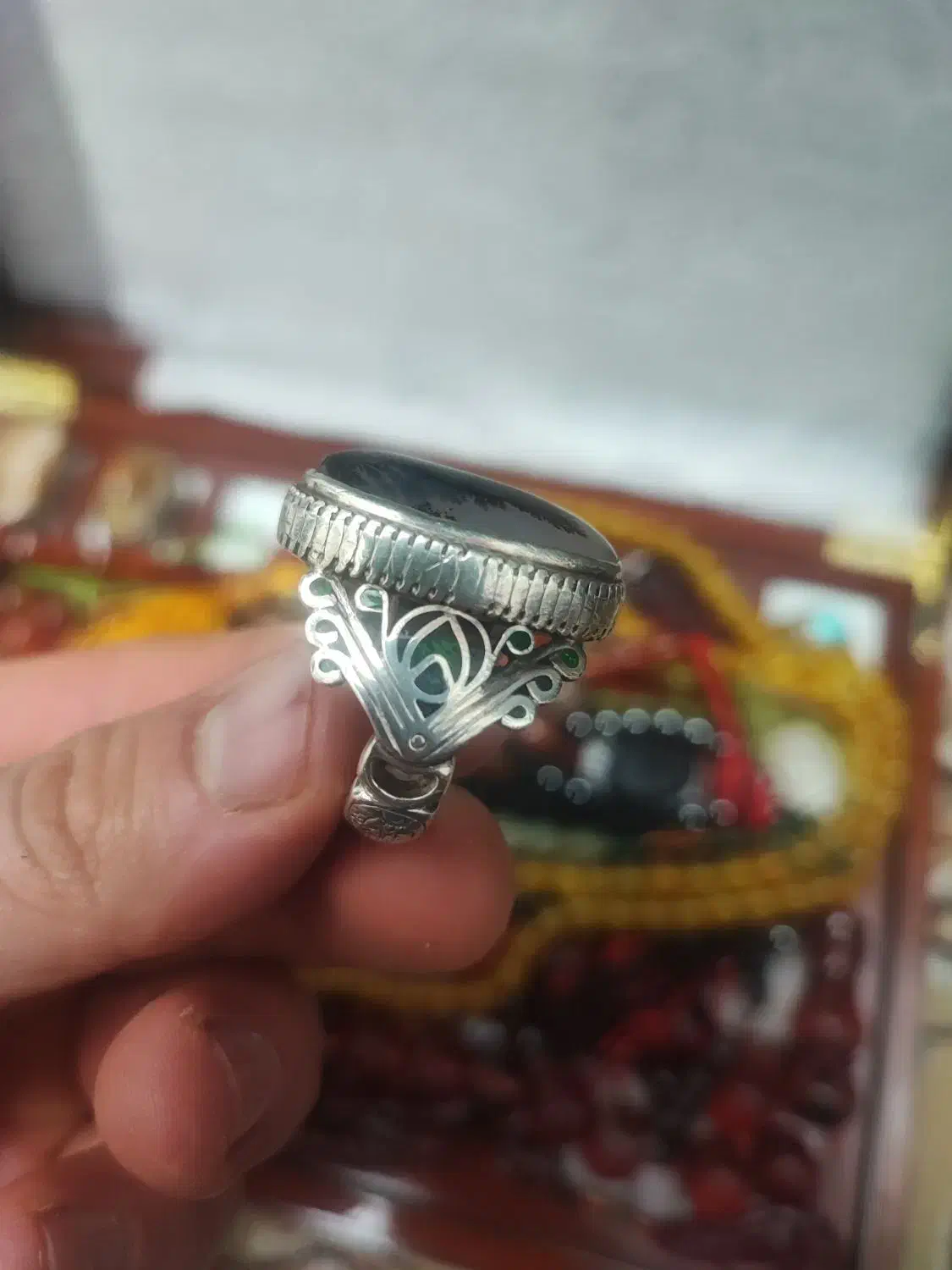 انگشتر شجر  رکاب طاووس استاد شیخی|جواهرات|اردبیل, |دیوار