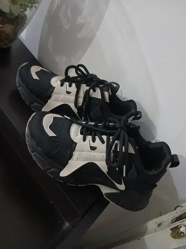 کتونی مشکی حاشیه های کرم|کیف، کفش، کمربند|اقبالیه, |دیوار