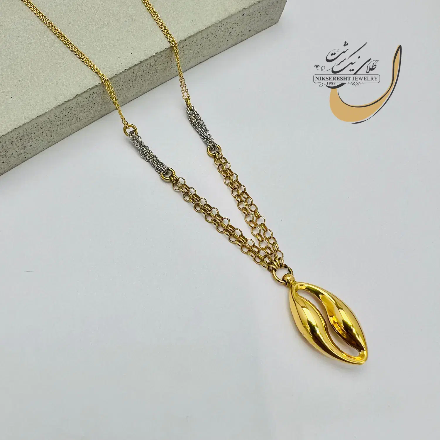 فروش گردنبند طرح صدف طلای ۱۸ عیار اجرت ۳٪|جواهرات|شیراز, سینما سعدی|دیوار