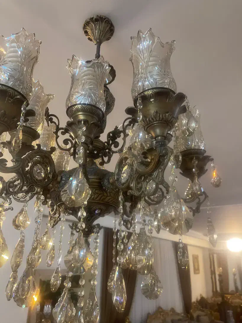 لوستر برنز۱۲شاخه|لوستر و چراغ آویز|تهران, علیآباد|دیوار