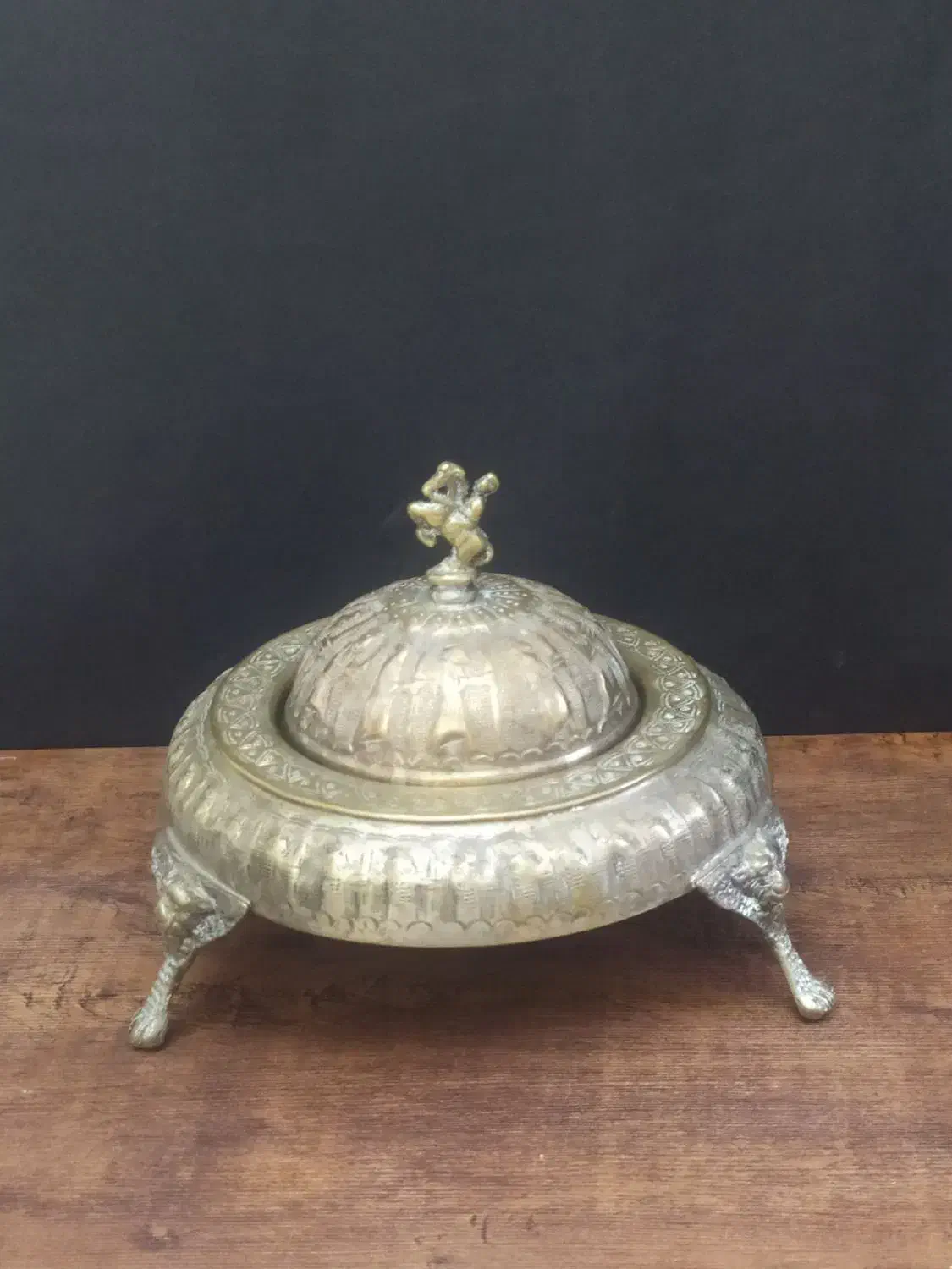 خاویارخوری برنجی قدیمی قلم|کلکسیون اشیاء عتیقه|تهران, فردوس|دیوار