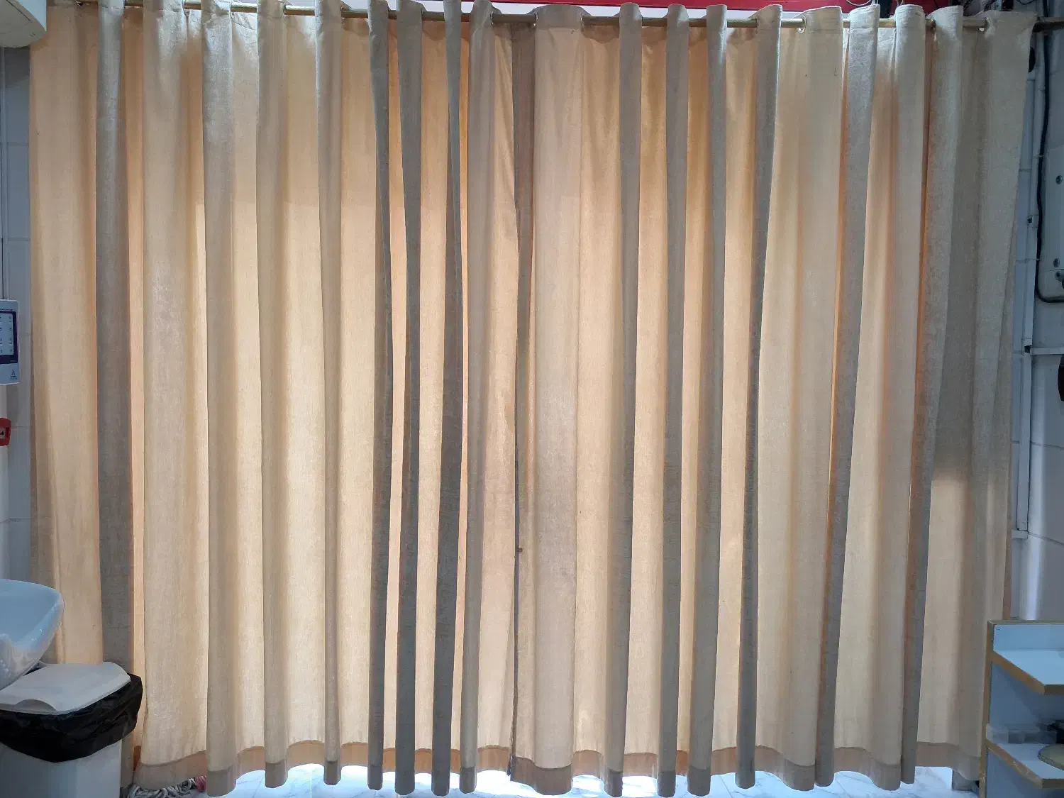 پرده کرم رنگ|پرده، رانر، رومیزی|کازرون, |دیوار