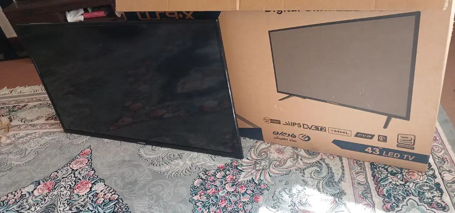 تلویزیون ۴۳ اینچ ایکس ویژن|تلویزیون و پروژکتور|شاهین‌شهر, شهرک گلدیس|دیوار