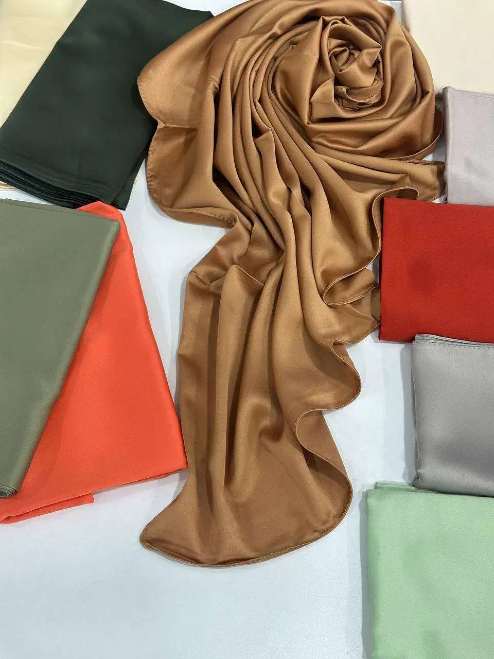 روسری ساتن ابریشم در 10رنگ|لباس|فسا, |دیوار