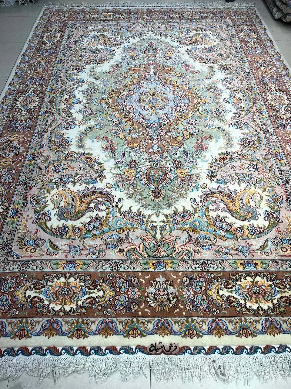 فرش 9متر درحدنو چله وگل ابریشم موج مهردستباف اقساط|فرش|کرج, حصار|دیوار