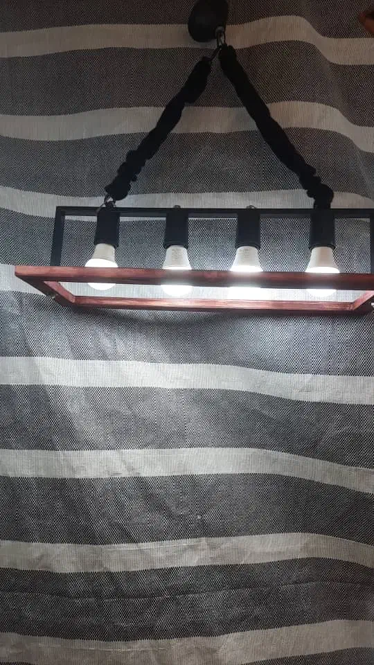 لوستر چوب فلز کلاسیک|لوستر و چراغ آویز|گلپایگان, |دیوار