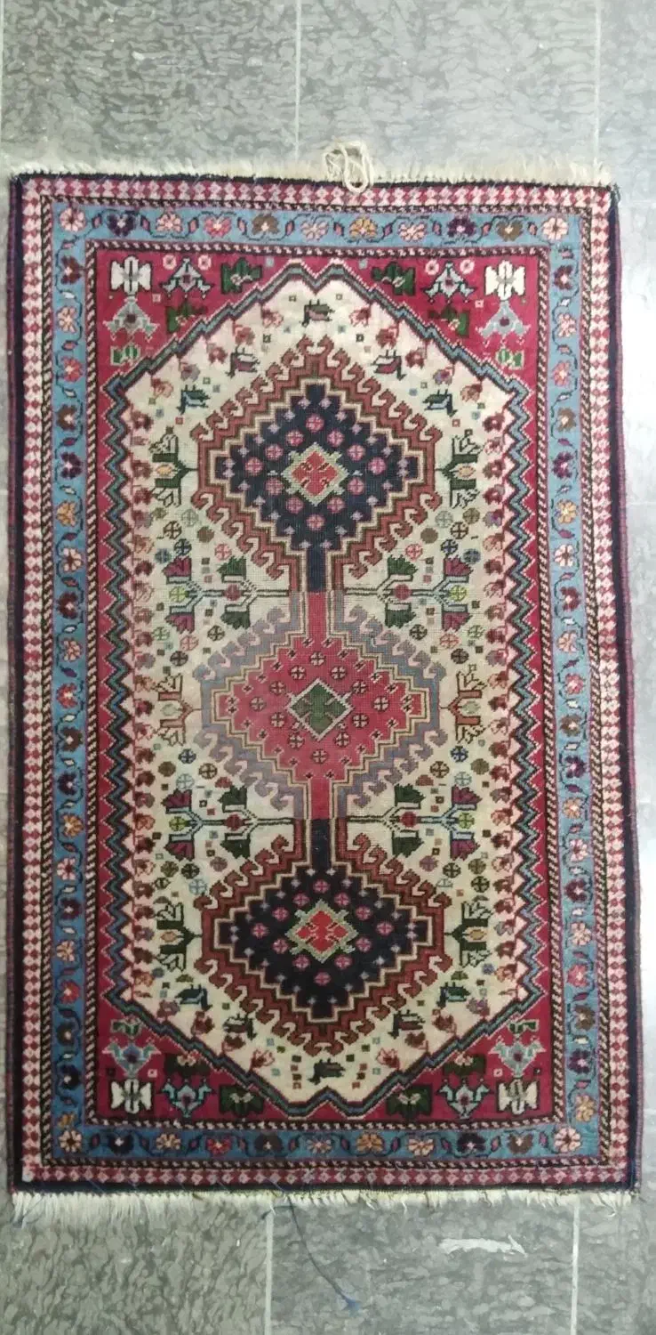 قالیچه فرش دستباف پشمی|فرش|اصفهان, نقش جهان|دیوار