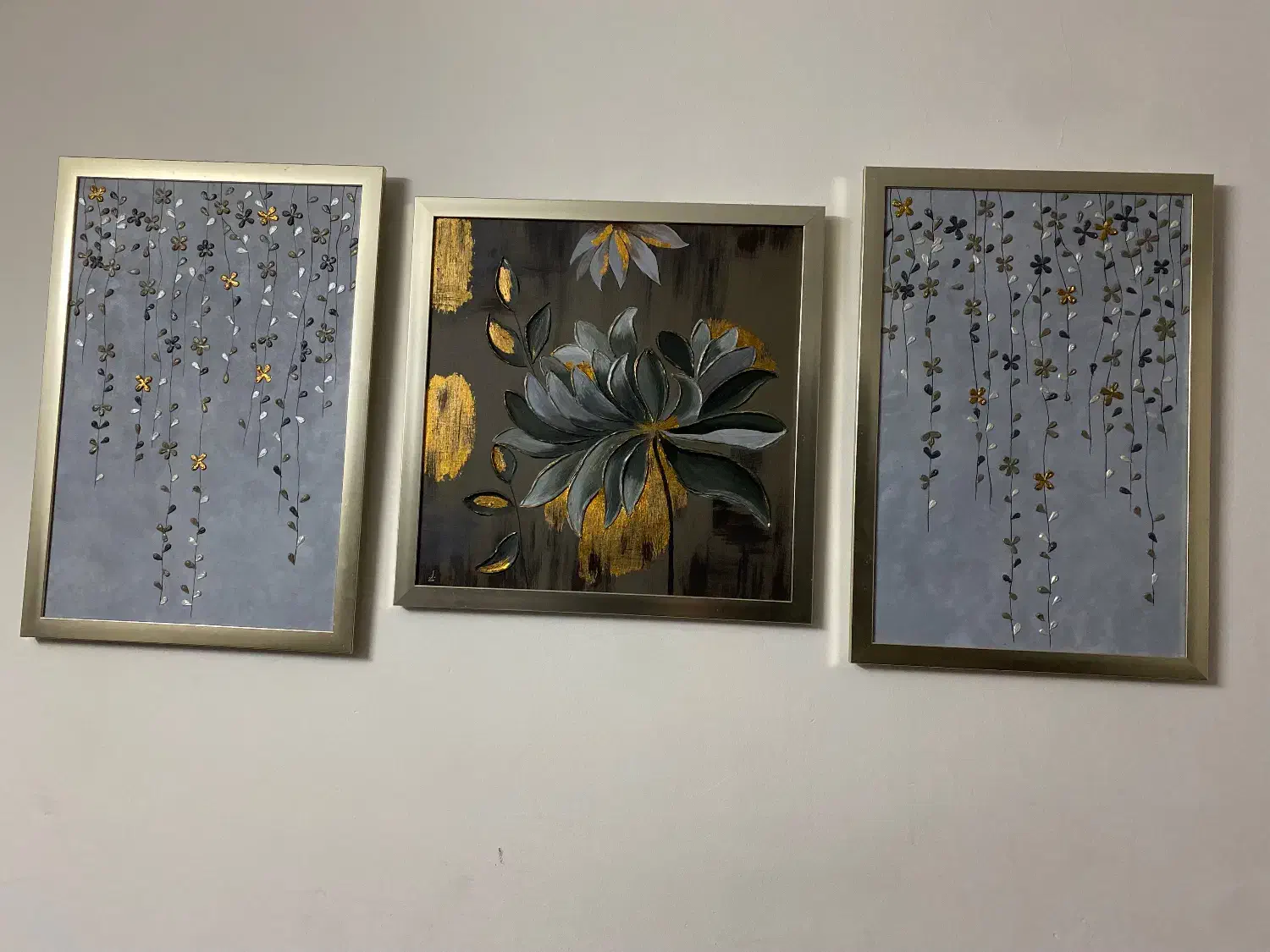 تابلو سه تیکه تکسچر دستساز|تابلو، نقاشی، عکس|بجنورد, |دیوار