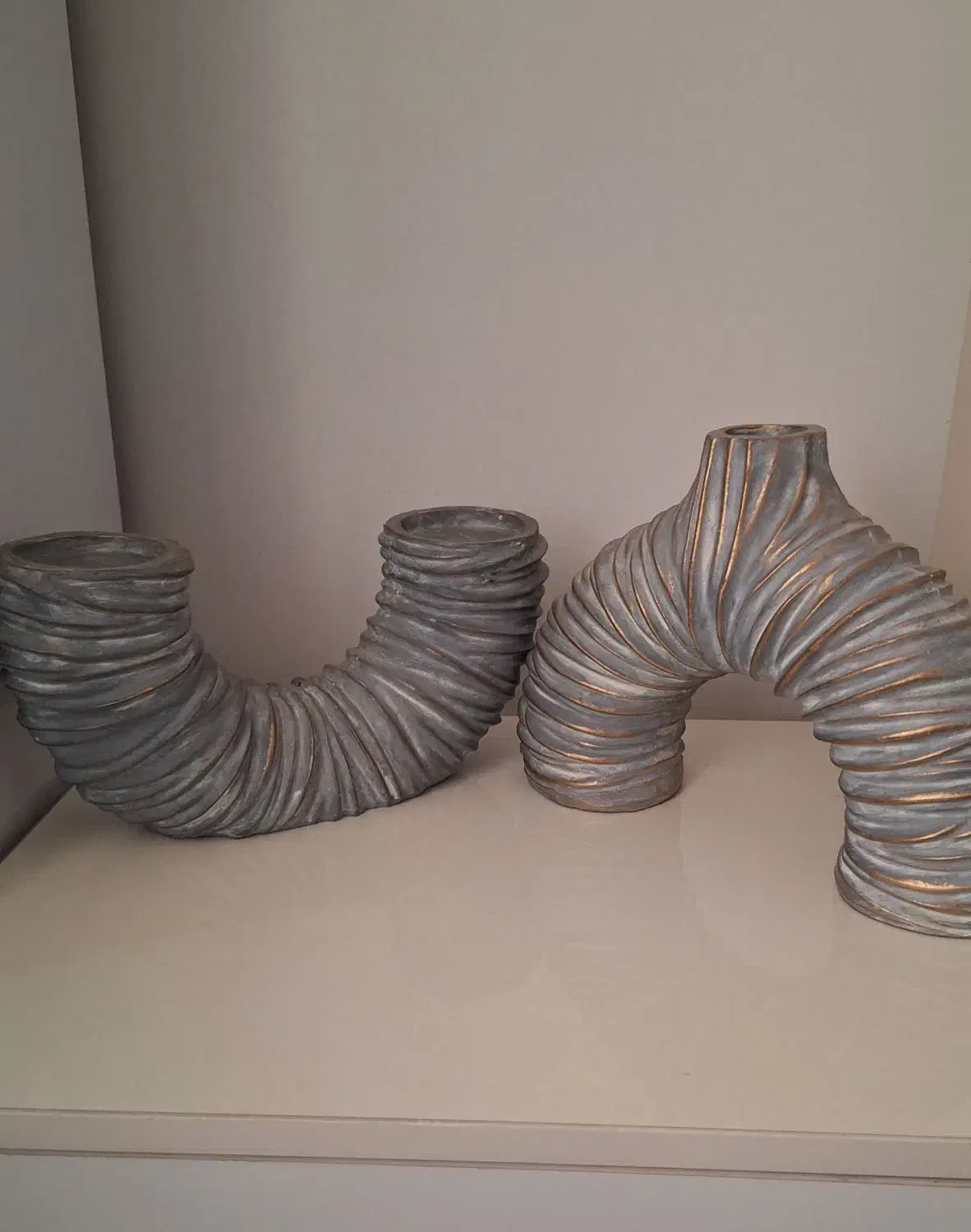 دکوری گلدان و‌جاشمعی پلی استر|مجسمه، تندیس، ماکت|اسلام‌شهر, شهرک واوان|دیوار