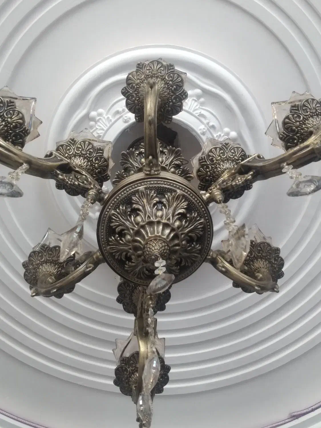 لوستر آنتیک۹شعله|لوستر و چراغ آویز|زرند, |دیوار