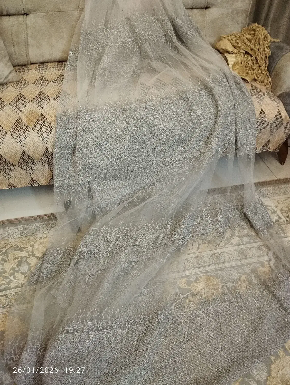 پرده تور با آویز میز نهار خوری اینه قدی مبل|پرده، رانر، رومیزی|مشهد, گاز|دیوار