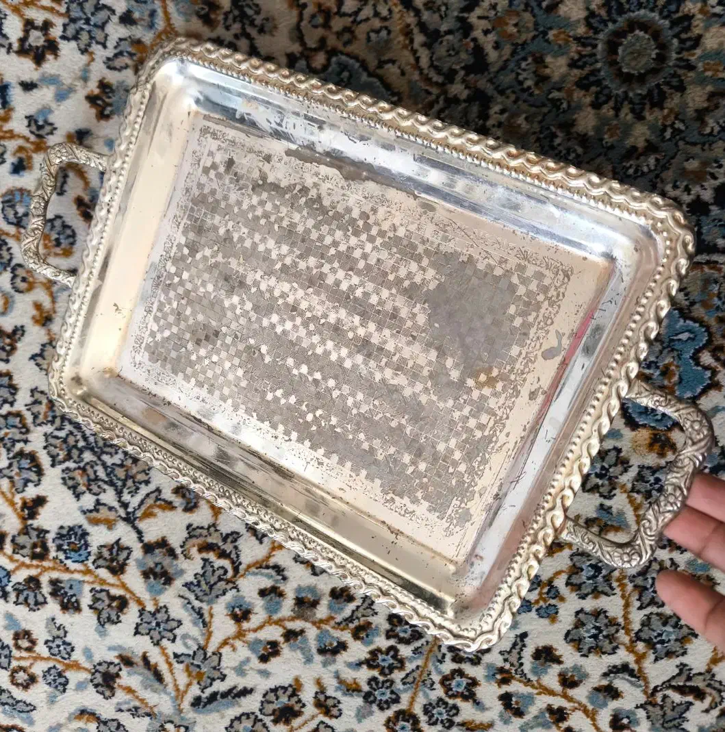 سینی پذیرایی برنجی|ظروف سرو و پذیرایی|اصفهان, ارزنان|دیوار