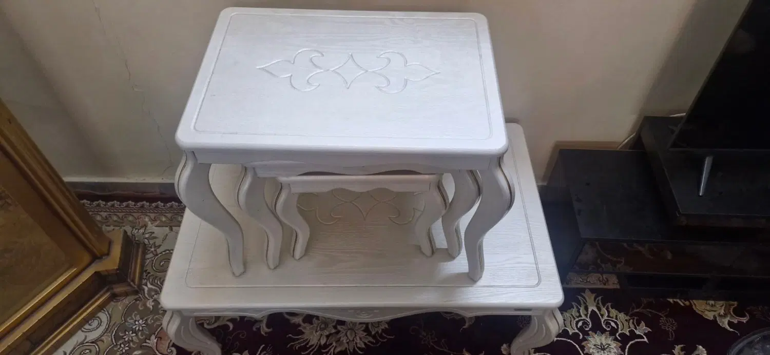 میز جلو مبلی بهمراه ۳ عدد عسلی نو نو|مبلمان خانگی و میز عسلی|تهران, شهادت|دیوار