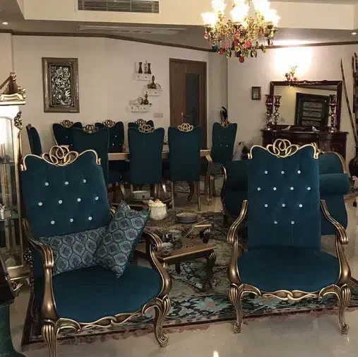 مبل ۷نفره ومیزناهارخوری ۸نفره ودوتاعسلی میزجلومبلی|مبلمان خانگی و میز عسلی|نوشهر, |دیوار