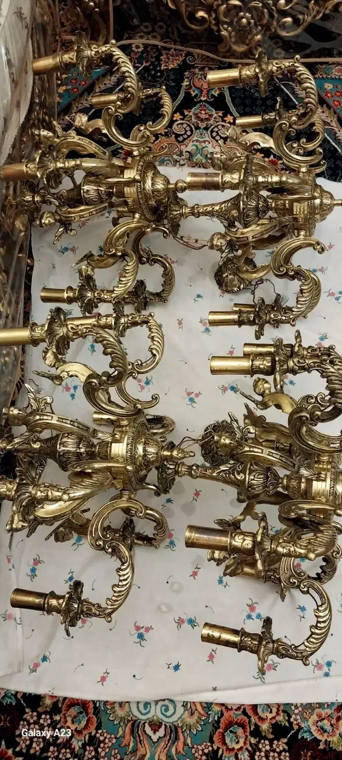 چهار عدد لوستر برنزی فرشته دار خاص و بی نظیر|لوستر و چراغ آویز|همدان, |دیوار