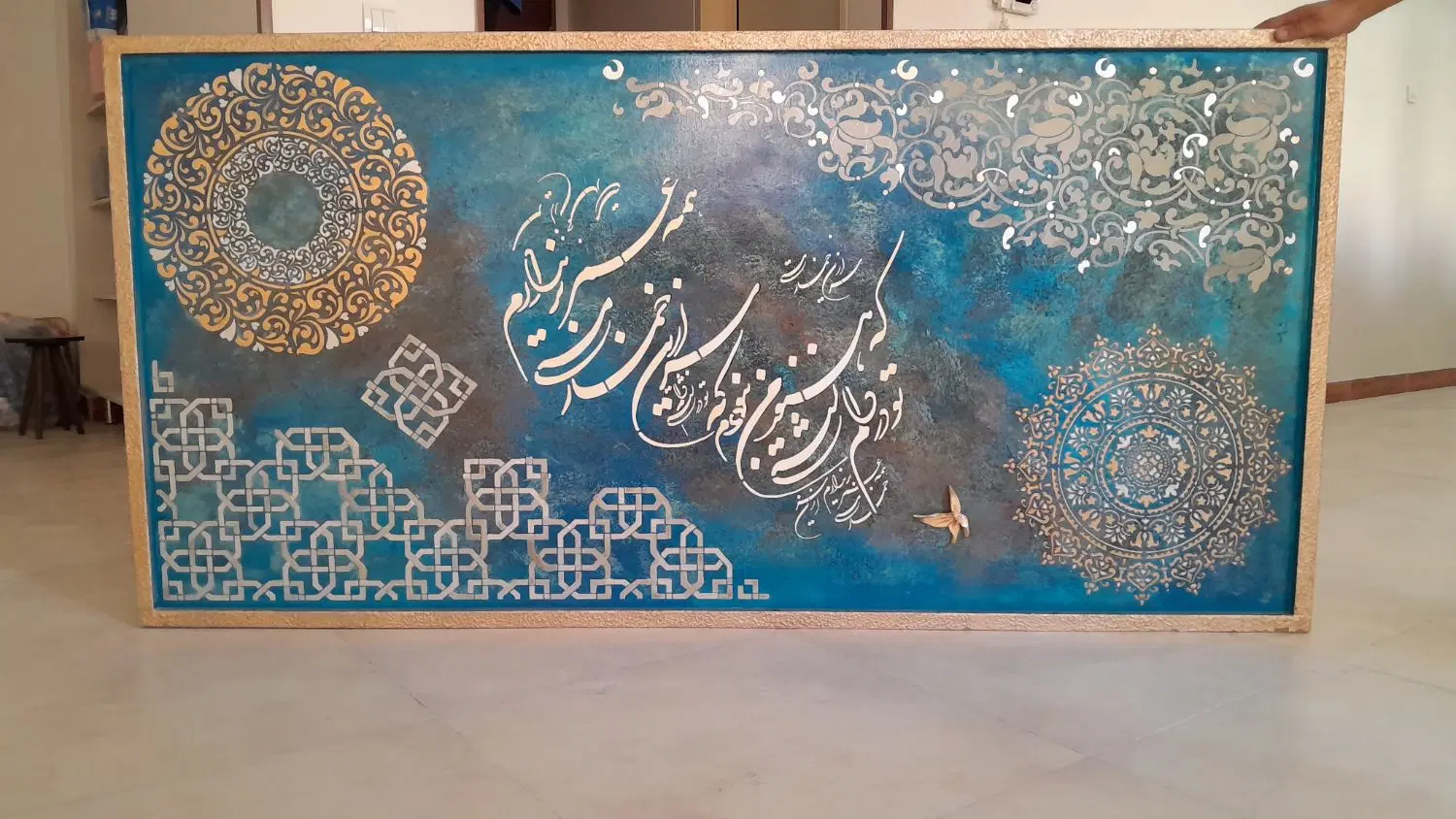 «تابلو نقاشیخط پتینه با نقوش سنتی و اسلیمی»|تابلو، نقاشی، عکس|تهران, شهرک چیتگر|دیوار