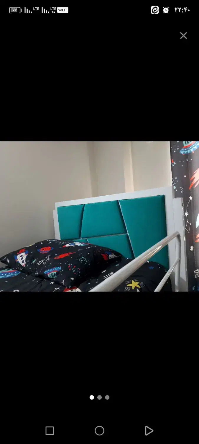 تخت 2 طبقه سفید آبی|تخت و سرویس خواب|گلبهار, شهر جدید گلبهار|دیوار