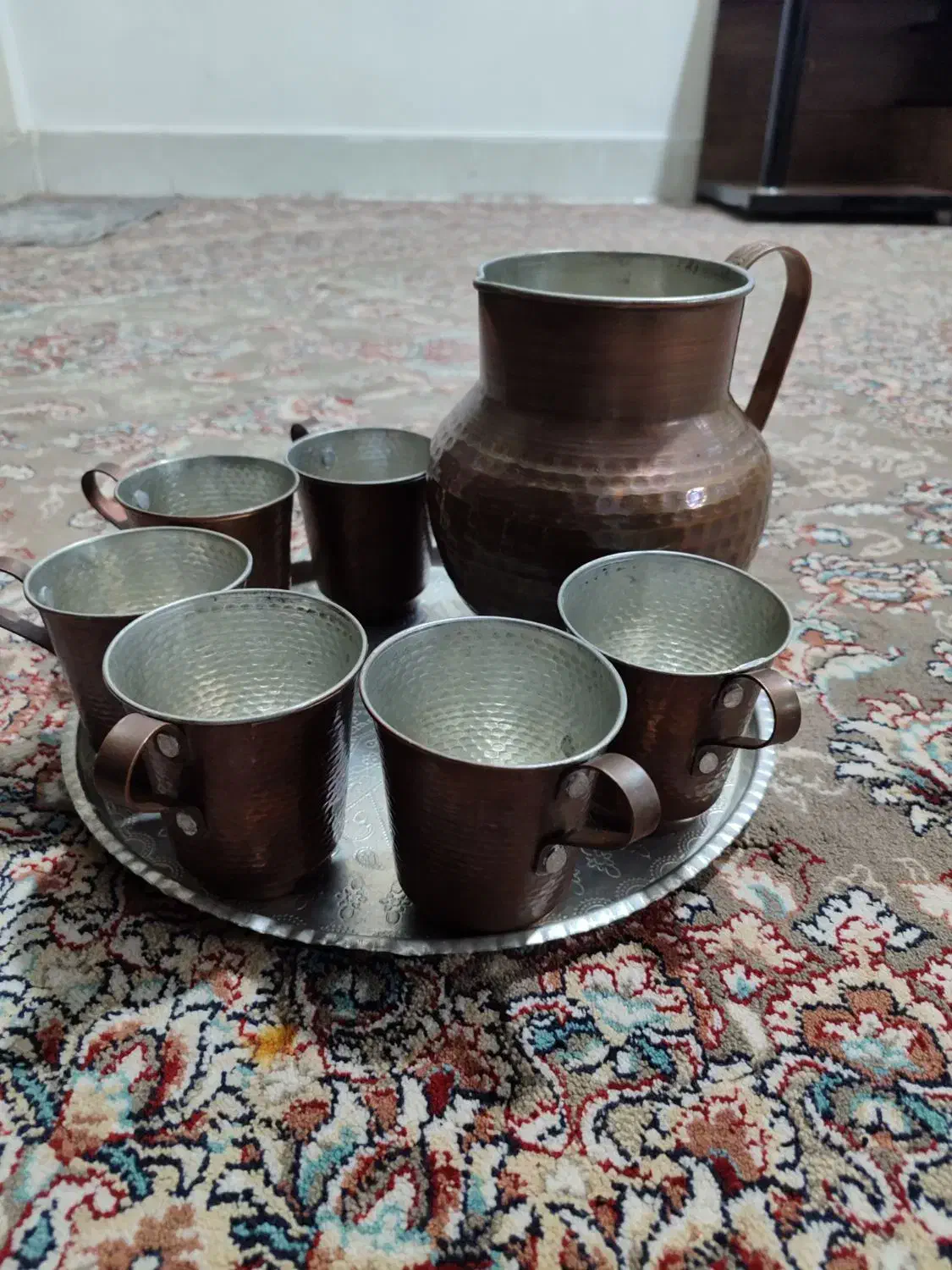 پارچ و لیوان مسی|قوری، کتری، قهوه‌ساز دستی|کوهدشت, |دیوار