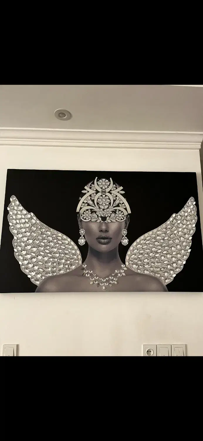 تابلو آینه کاری و نگین کاری شده در ابعاد ۸۰در۱۳۰|تابلو، نقاشی، عکس|آمل, |دیوار