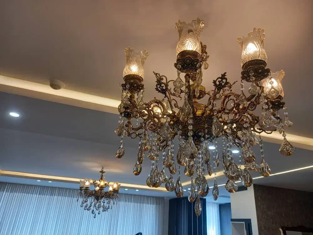 لوستر برنزی|لوستر و چراغ آویز|اراک, |دیوار