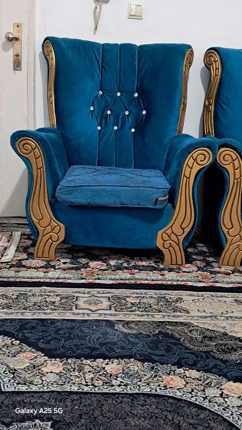 مبل ۷ نفره آبی|مبلمان خانگی و میز عسلی|بهارستان, |دیوار