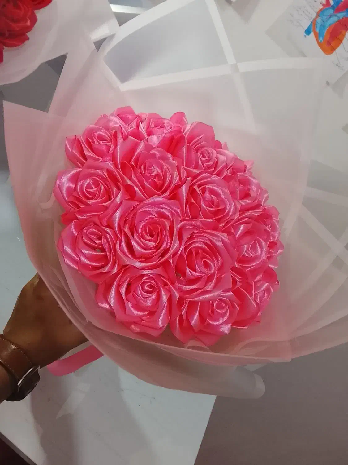 دسته گل روبانی|گل مصنوعی|خرم‌آباد, |دیوار