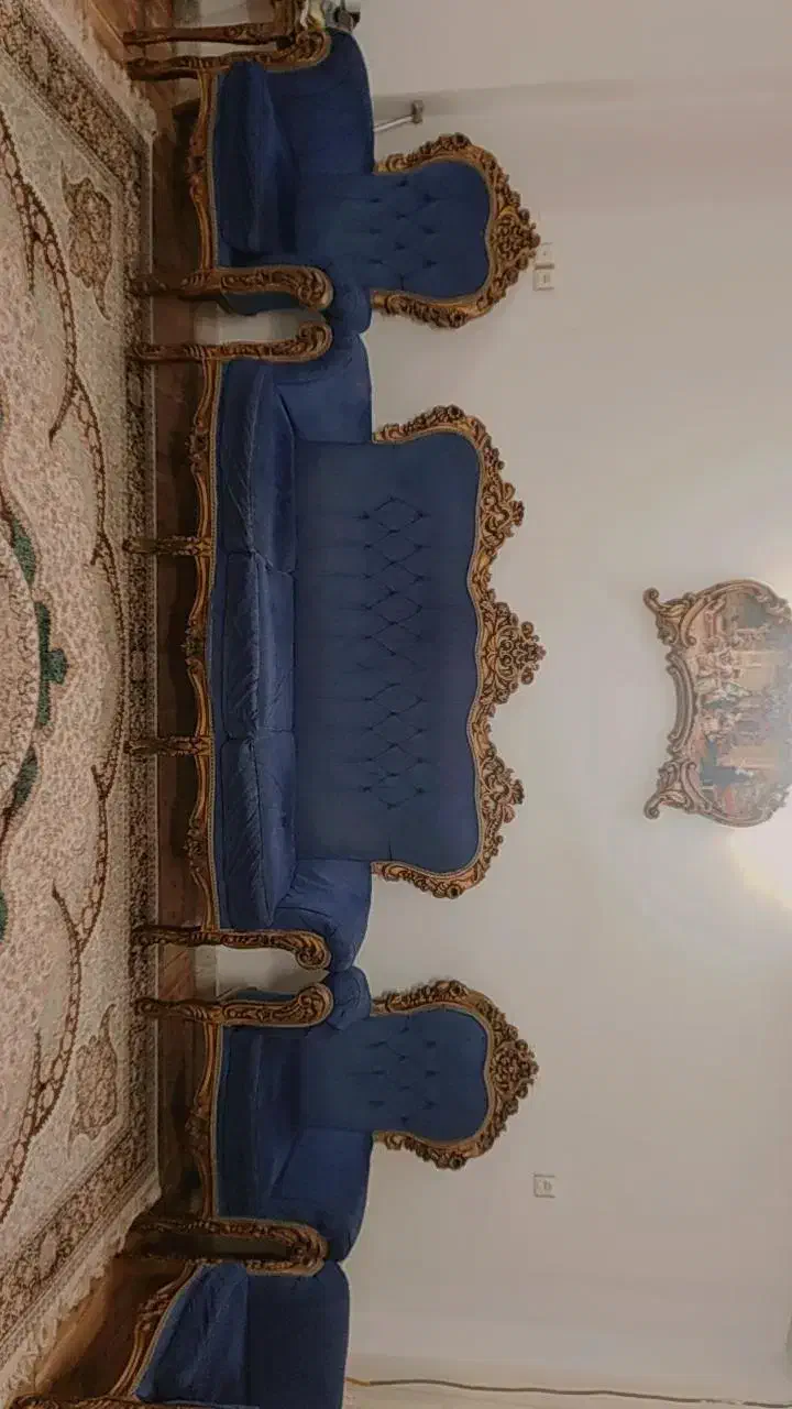 مبل ۷نفره سالم با میز وسط و عسلی|مبلمان خانگی و میز عسلی|قائمشهر, |دیوار