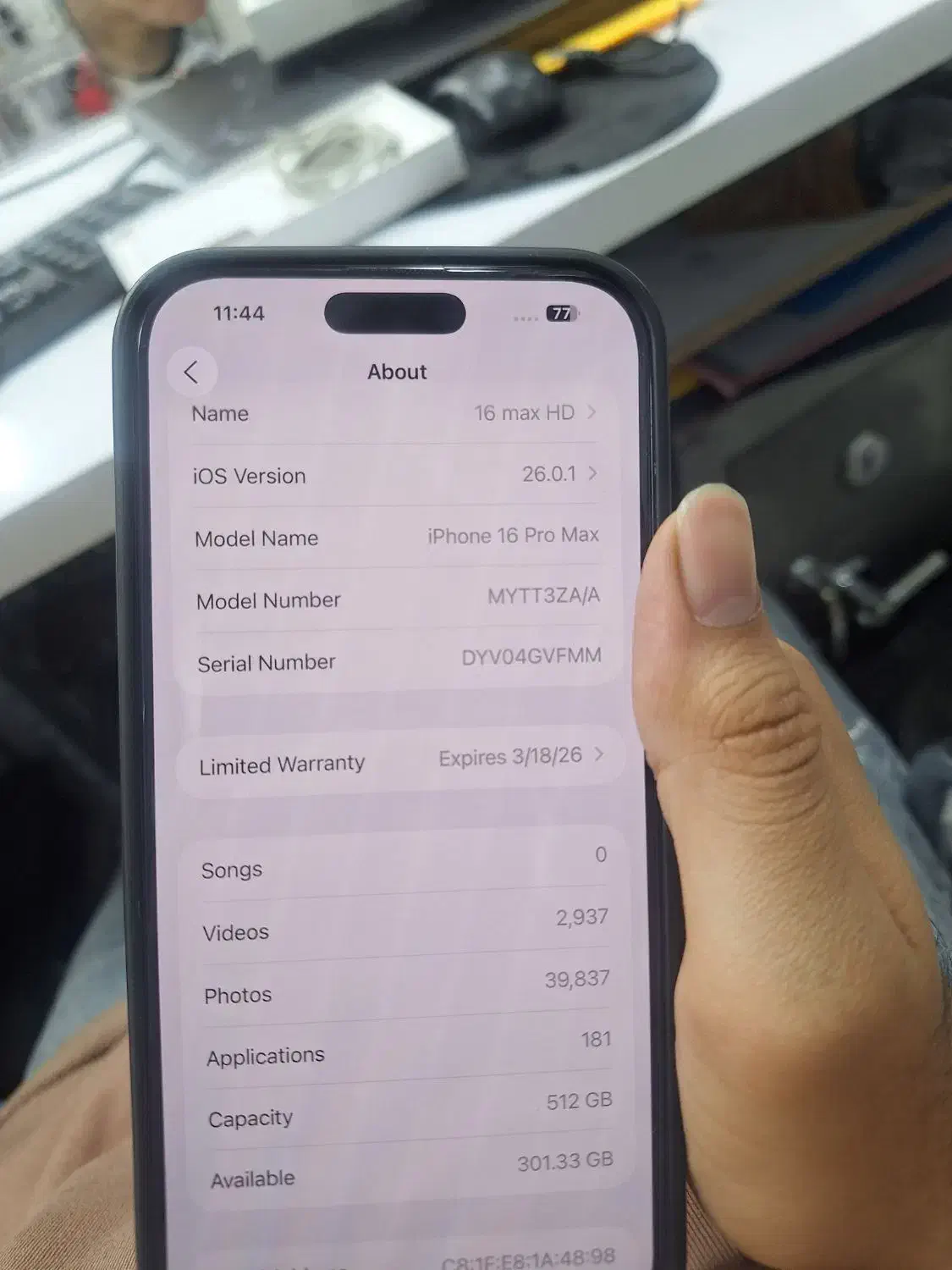 گوشی 16 پرو مکس 512 باتری 100|موبایل|شیراز, چنچنه|دیوار