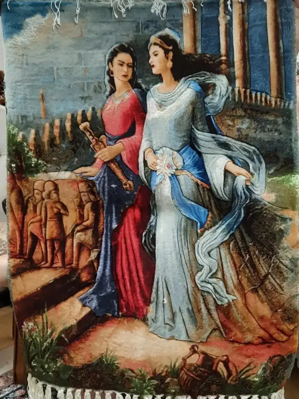 تابلو فرش دستبافت ملکه ماندانا|تابلو فرش|قدس, شهر‌قدس|دیوار