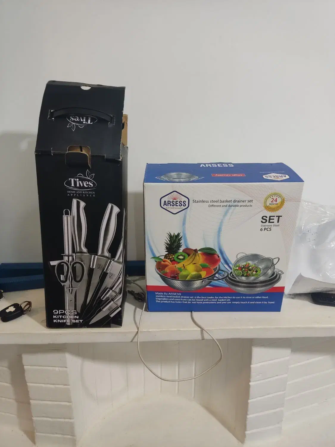 ست چاقو ۹پارچه و آبکش ۶پارچه تیوس|ظروف پختوپز|قزوین, |دیوار