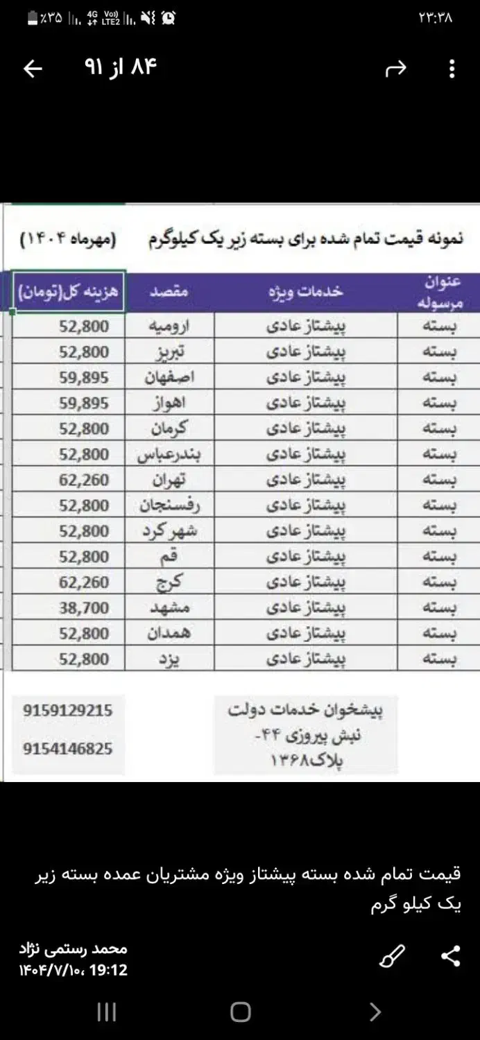 ارسال بسته های پستی به صرفه تر از همه جا|خدمات حمل و نقل|مشهد, نیروی هوایی|دیوار