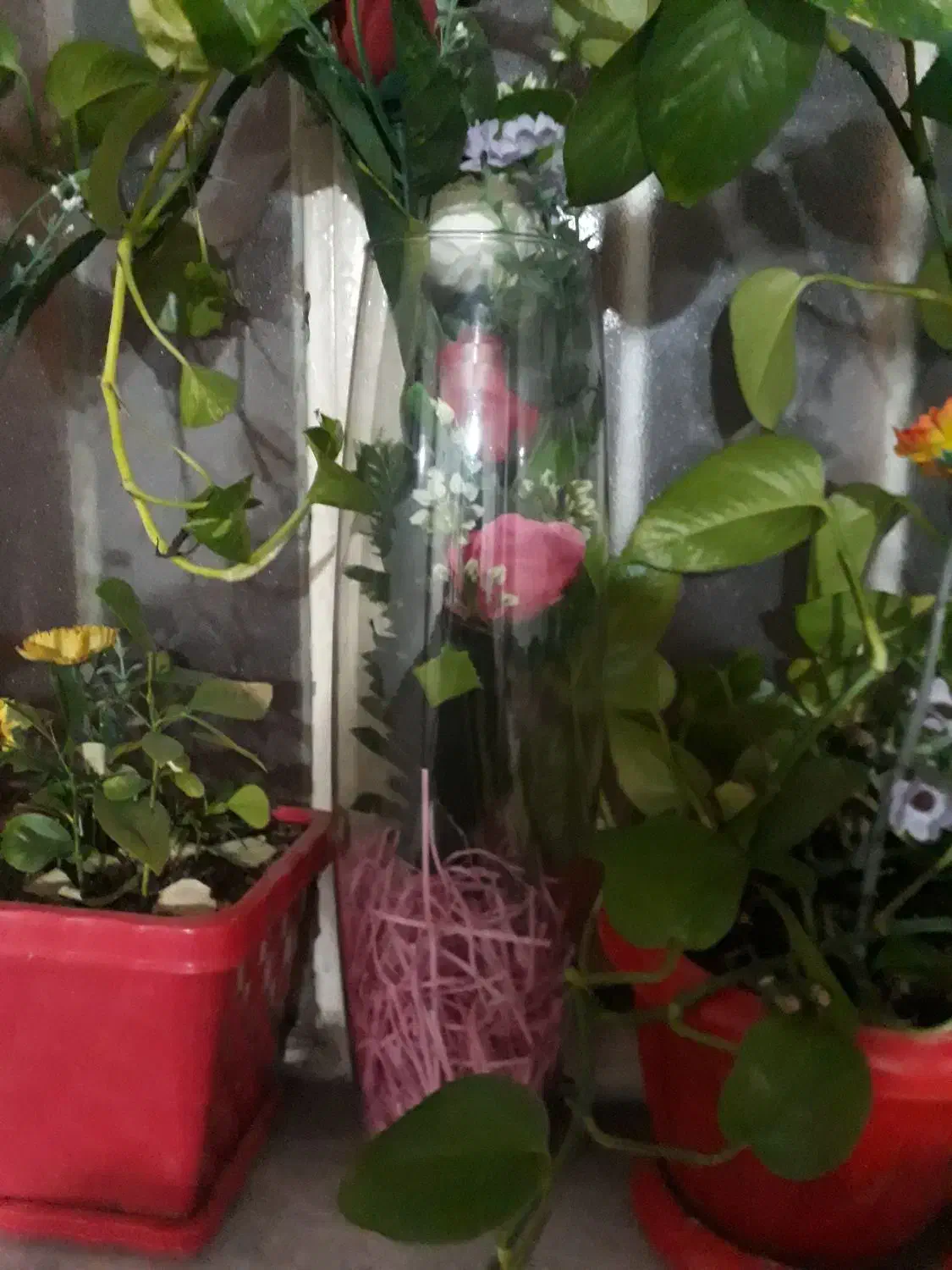 گل وگلدان وجاشمعی|گل مصنوعی|بروجرد, |دیوار