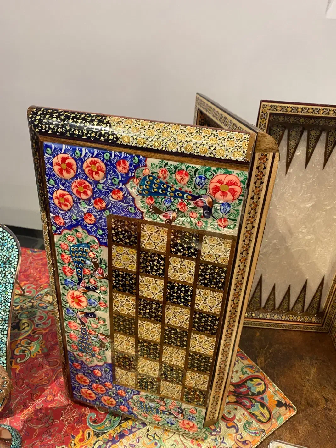 تخته نرد خاتم کاری شده اعلی اصفهان روکش دار|صنایع دستی و سایر لوازم تزئینی|تهران, توحید|دیوار