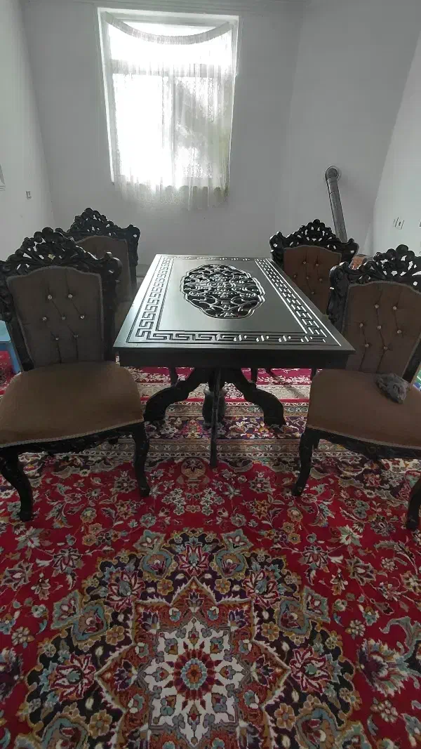 میز وصندلی ناهارخوری منبت کاری|میز و صندلی غذاخوری|سبزوار, فرهنگیان|دیوار