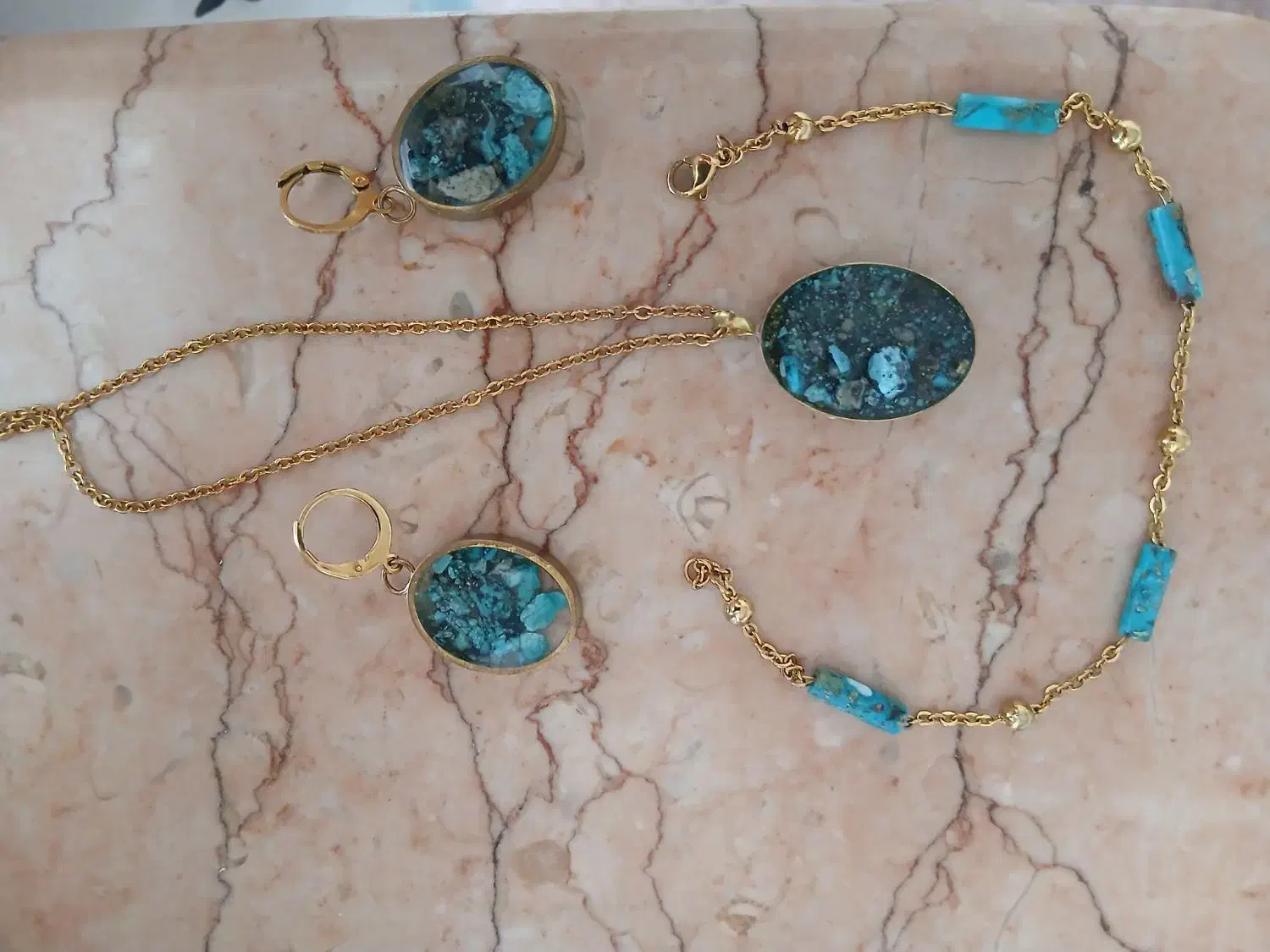 نیم ست سنگ فیروزه|بدلیجات|ایلام, |دیوار