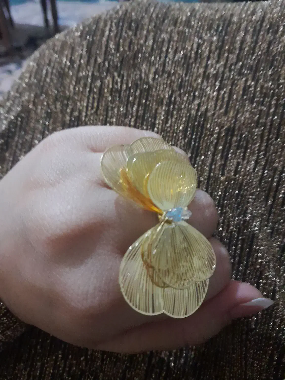 انگشتر زنانه طرح گل تک نگین|بدلیجات|کرمانشاه, |دیوار