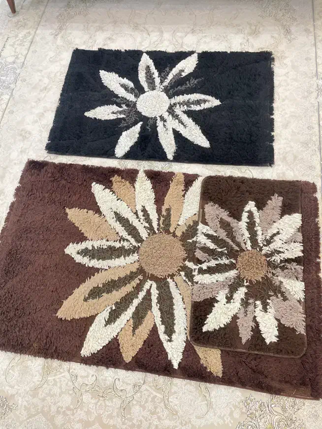 ست سه تیکه قالیچه و پادری کرم نسکافه ای|پادری|قم, بنیاد|دیوار