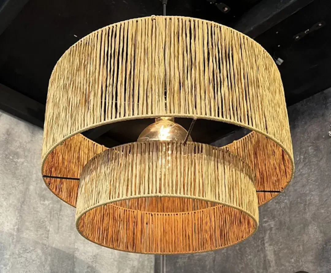 لوستر رافیا و آویز تزئینی رافیا|صنایع دستی و سایر لوازم تزئینی|رشت, منظریه|دیوار