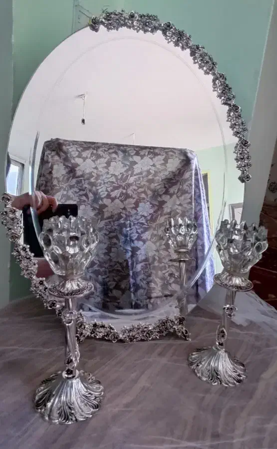 آیینه شمعدان زیبا و شیک|آینه|شهرکرد, |دیوار