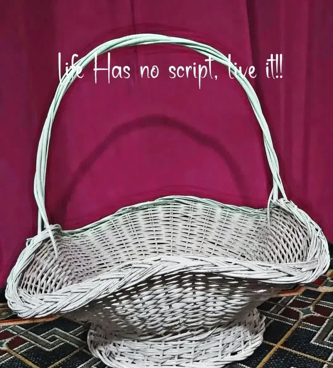 سبد حصیری سفید یلدایی|صنایع دستی و سایر لوازم تزئینی|اندیشه, اندیشه فاز ۱|دیوار