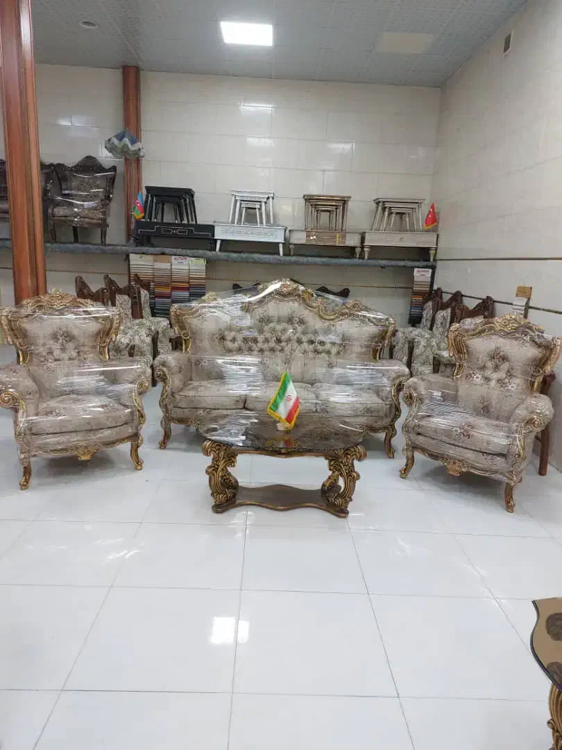 مبل سلطنتی دو سر گل کلاف درشت سفارشی|مبلمان خانگی و میز عسلی|قزوین, |دیوار