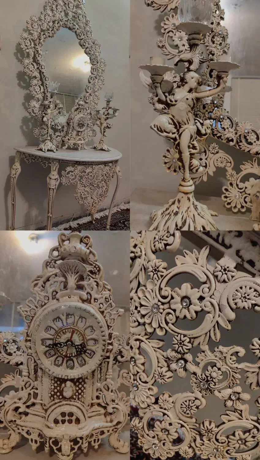 آینه شمعدان عروس|صنایع دستی و سایر لوازم تزئینی|مبارکه, |دیوار