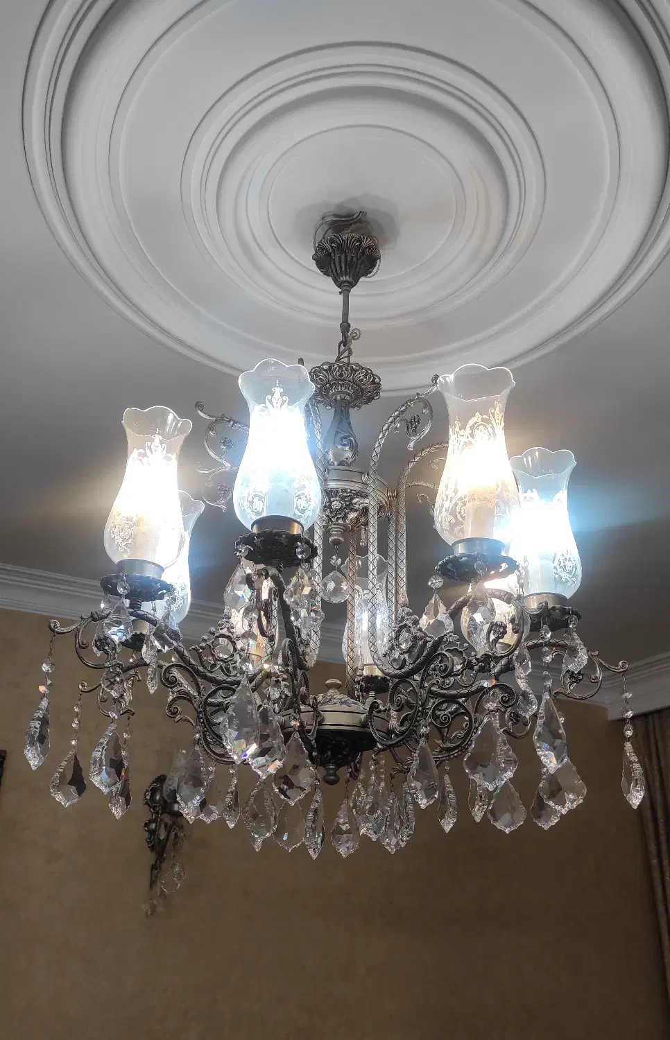 لوستر برنجی ۸ شعله|لوستر و چراغ آویز|تهران, دریا|دیوار