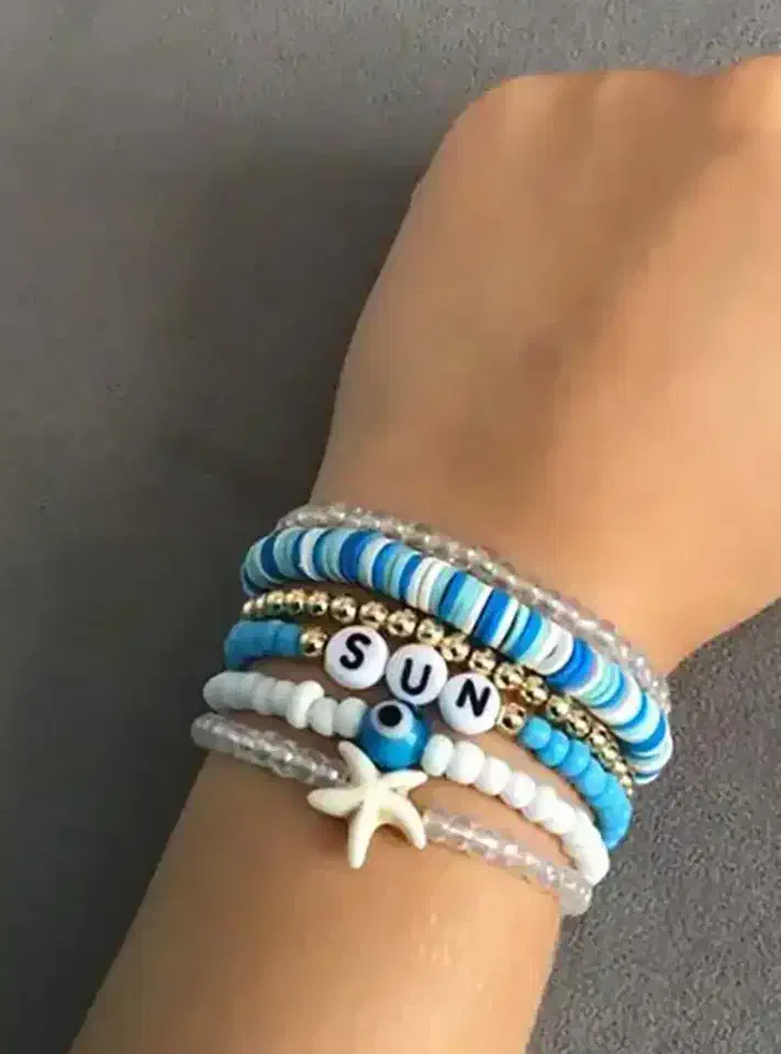 دستبند گردنبند با مروارید و منجوق|بدلیجات|خرم‌آباد, |دیوار