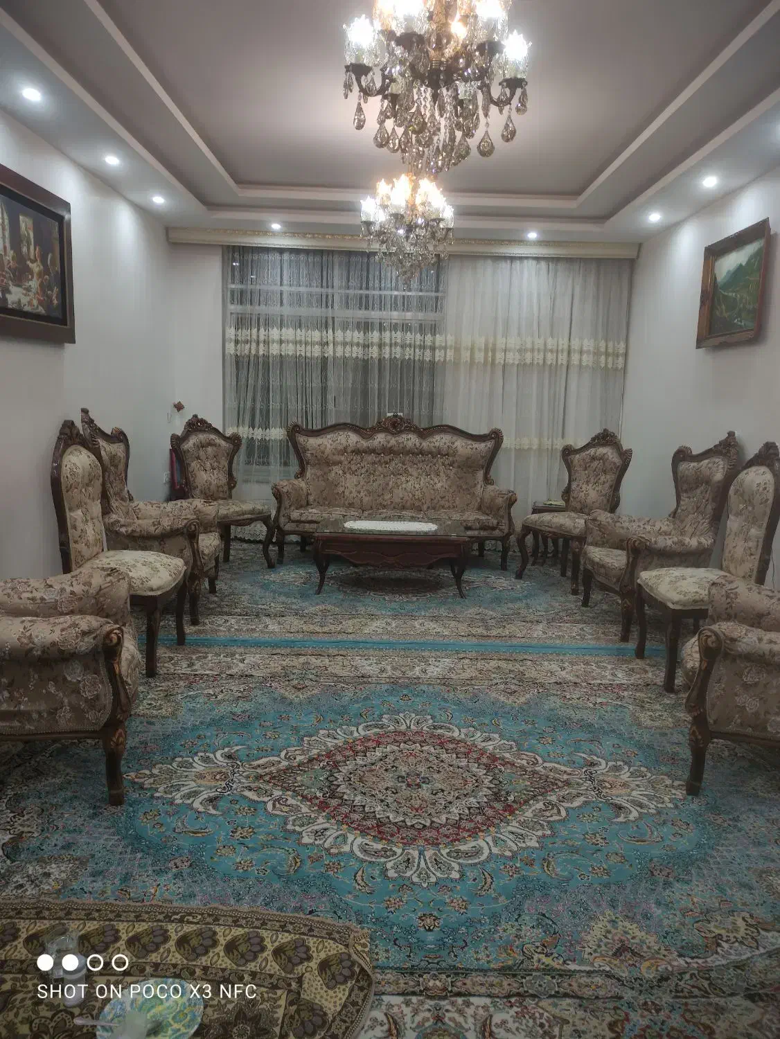 مبل سلطنتی ۹نفره|مبلمان خانگی و میز عسلی|گنبد کاووس, |دیوار