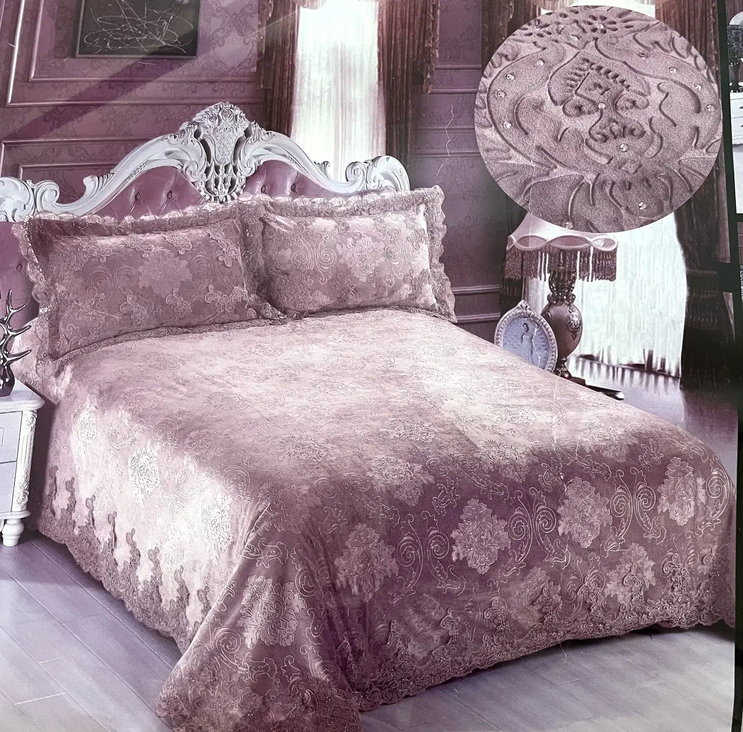 روتختی دونفره مخمل دانتل دارمخصوص جهیزیه|سرویس روتختی|تربتحیدریه, داروپخش|دیوار