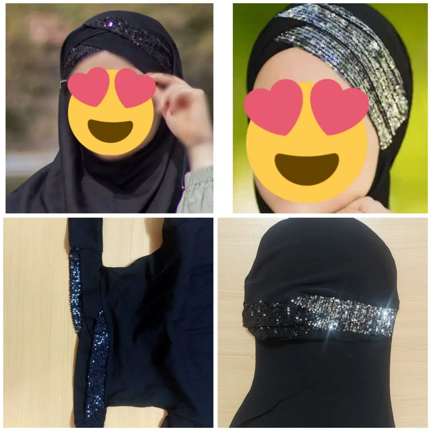 مقنعه پولک دار چهارپیله و زیرشالی پولک دار|لباس|گرگان, |دیوار