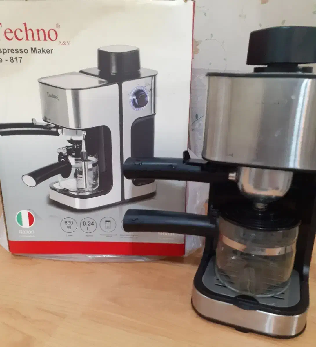 اسپرسوساز (قهوه ساز) تکنو با کارتن|سماور، چایساز، قهوهساز|قم, زنبیل آباد|دیوار